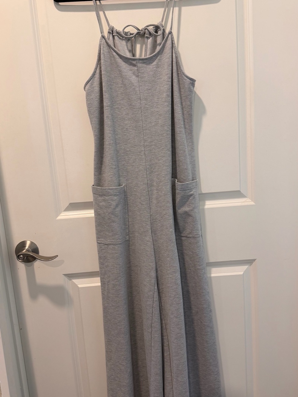 Gray Wide-Leg Jumpsuit with and Pockets Small